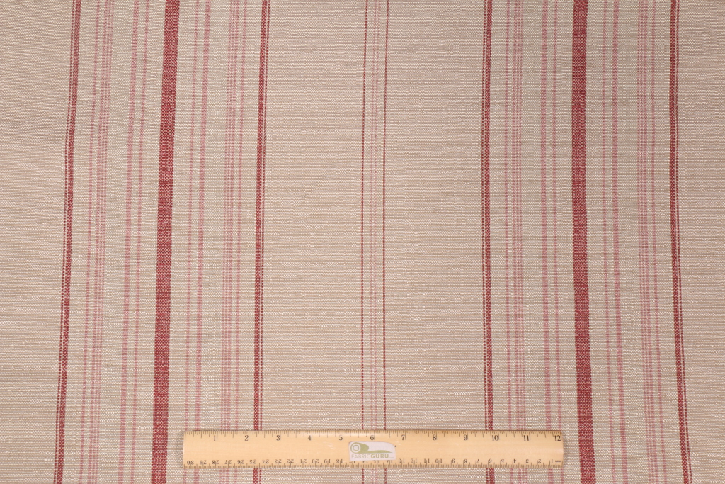 Richloom Rhapsody Woven Stripe Decorator Fabric in Cardinal