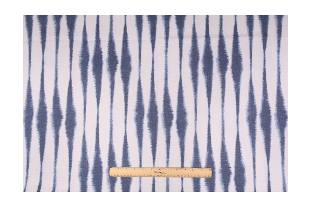 Premier Prints Salix Printed Cotton Drapery Fabric in Vintage Indigo