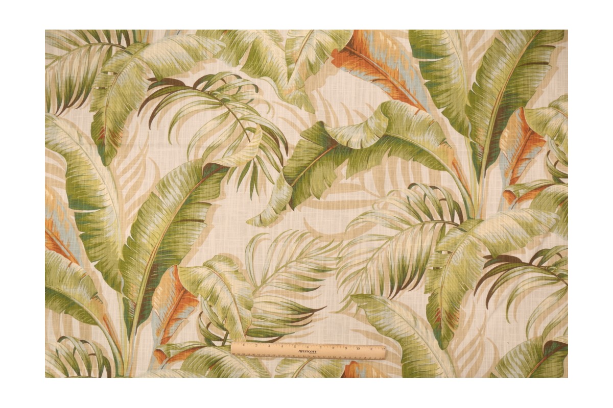 Tommy Bahama Palmiers Printed Cotton Drapery Fabric in Sunsplash