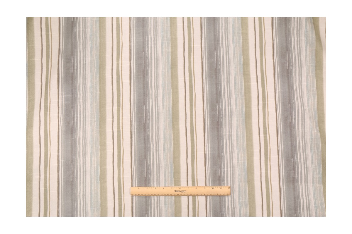 Tommy Bahama Seascape Stripe Printed Cotton Drapery Fabric in Shoreline