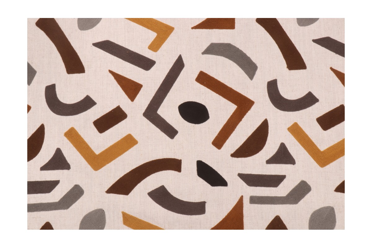 PK Lifestyles Oslo Embroidery Woven Embroidered Decorator Fabric in Toffee