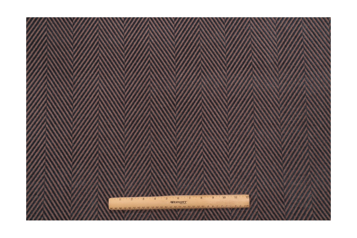 6.63 Yards Herringbone Woven Chenille Upholstery Fabric in Midnight (Blue)