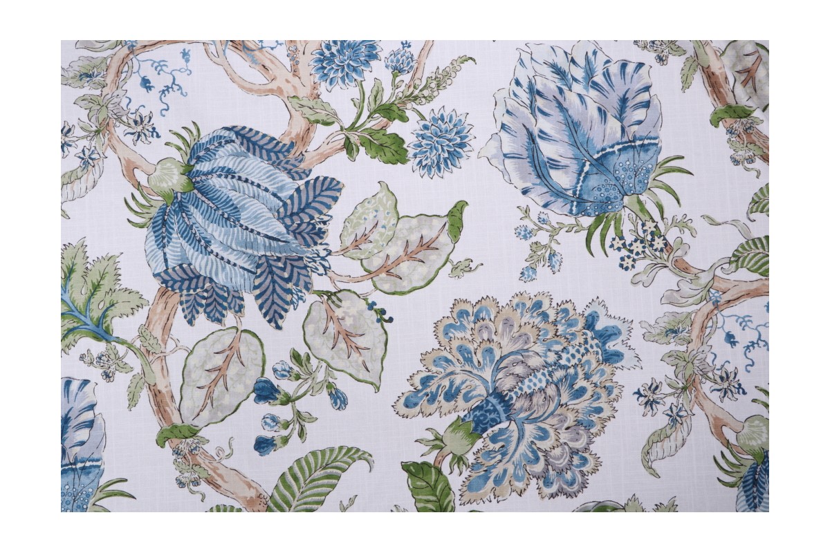 Kaufmann Lamirada Printed Cotton Drapery Fabric in Capri