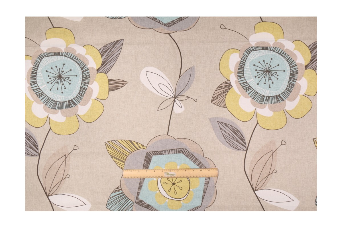 2.7 Yards Clarke & Clarke Festival Printed Cotton Drapery Fabric