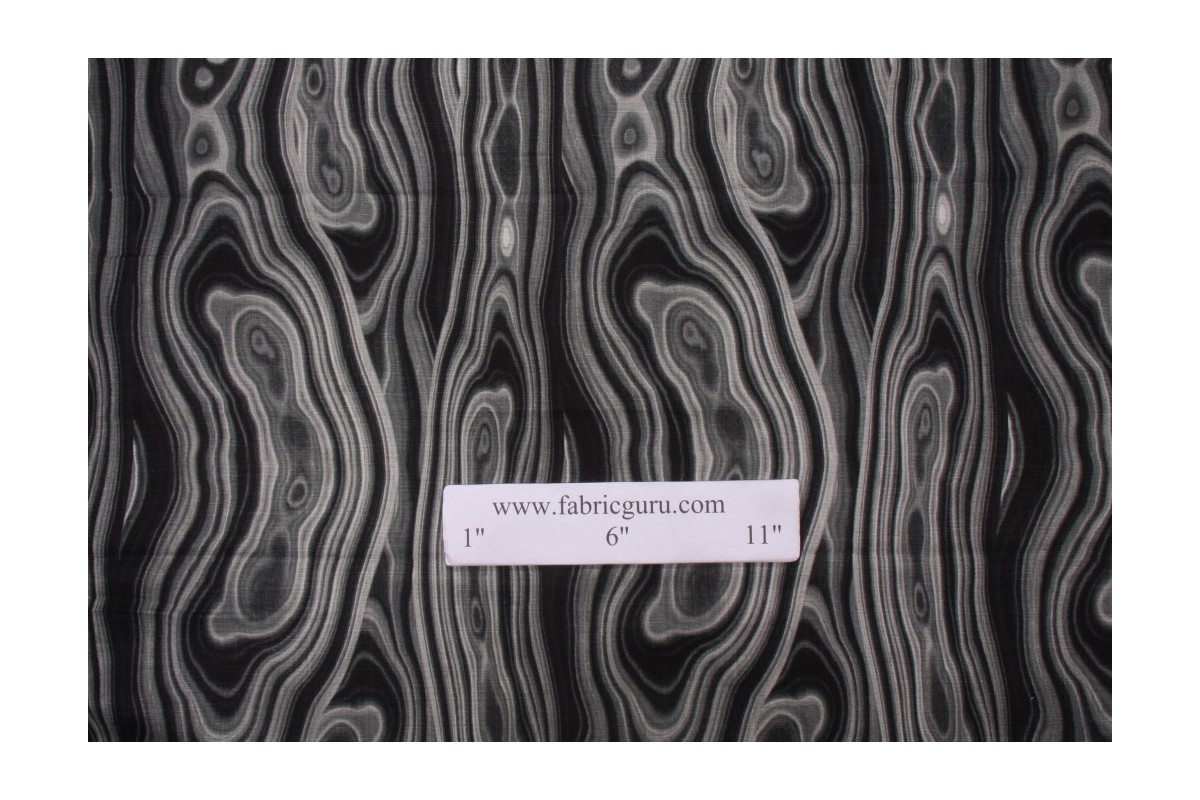 Robert Allen Malakos Printed Cotton Drapery Fabric in Ink