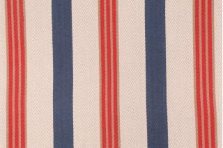Onyx Age Boulevard Stripe Woven Cotton Decorator Fabric in Nautical 
