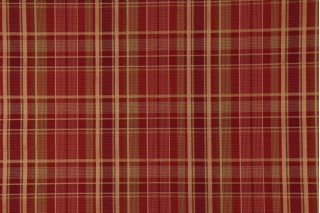 Covington Burgess Plaid Woven Decorator Fabric in Antique Red 137 