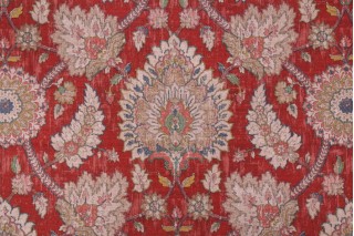 Waverly Castleford Printed Cotton Drapery Fabric in Garnet 