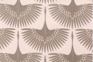 Genevieve Gorder Flock Printed Flocked Drapery Fabric in Steam 