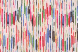 Kelly Ripa Drizzle Printed Cotton Drapery Fabric in Petunia 