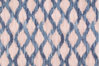 Kelly Ripa Floating Trellis Printed Cotton Drapery Fabric in Indigo 
