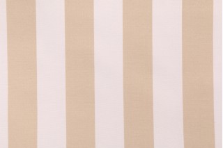 PK Lifestyles Canopy Stripe Printed Polyester Outdoor Fabric in Toast 
