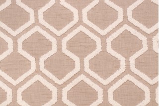 Kaufmann Raw Edges Embroidered Drapery Fabric in Latte 