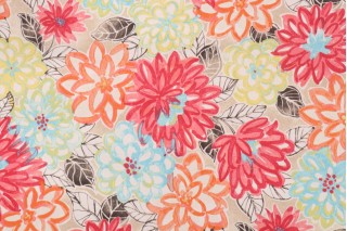 Sample of Laurette Design for PK Lifestyles Matisse Printed Polyester Outdoor Fabric in Watermelon 