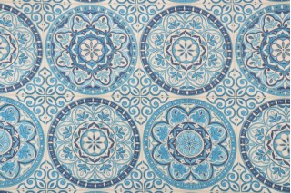 Sample of PK Lifestyles Color Wheel Printed Polyester Outdoor Fabric in Indigo 