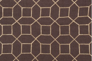 Richloom Platinum Collection Mack Embroidered Drapery Fabric in Goldnugget 
