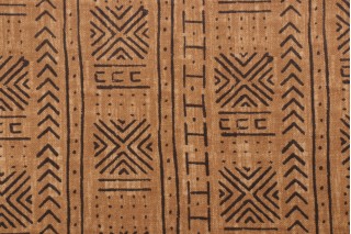Genevieve Gorder Mali Mud Cloth Printed Polyester Outdoor Fabric in Pecan 