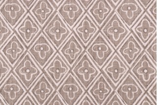 Lacefield Reeva-Chatham White Printed Cotton Blend Drapery Fabric in Payne's Grey 
