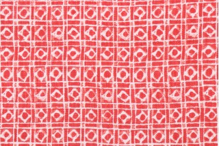 Lacefield Geos-Chatham White Printed Cotton Blend Drapery Fabric in Tomato 