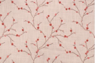 Kaufmann Kerala Embroidered Drapery Fabric in Rosehip 