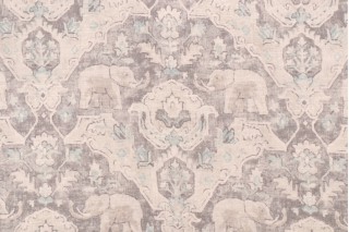 Covington Loxodonta Printed Linen Blend Drapery Fabric in 908-Platinum 
