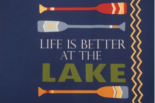 Bryant Oars World Printed Polyester Outdoor Fabric in Marine 