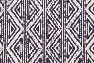 Errol Geo Printed Polyester Outdoor Fabric in Navy 