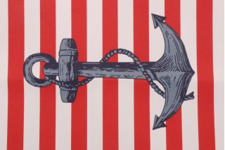 Anchor Printed Polyester Pillow Square Outdoor Fabric in Patriot 