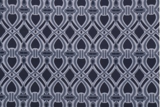 Trellis Printed Polyester Outdoor Fabric in Sky 