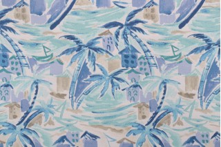 Richloom Ballyfin Printed Polyester Outdoor Fabric in Bay Blue 