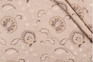 Richloom Ceremony Embroidered Drapery Fabric in Charcoal 