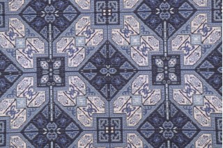 Crypton Arina High Performance Chenille Tapestry Upholstery Fabric in Indigo 