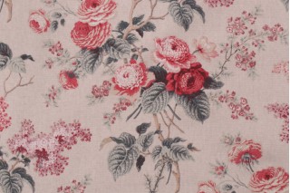 Waverly Emma's Garden Printed Cotton Drapery Fabric in Rosewood 