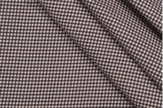 Small Check Printed Cotton Drapery Fabric in Black 
