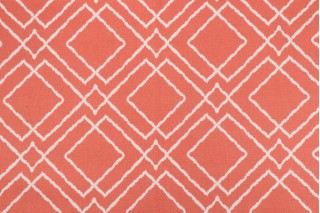 Covington Jacava Printed Cotton Drapery Fabric in 74-Coral 