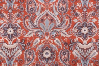 Stof France Comtesse Printed Cotton Twill Drapery Fabric in Terracotta 