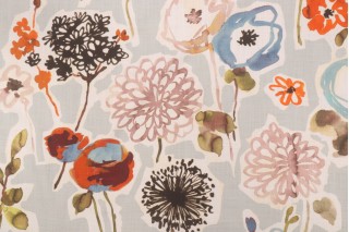 Hamilton Gatsby Printed Cotton Drapery Fabric in Mist 