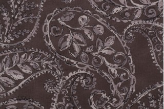 Covington Bloomfield Printed Linen Blend Drapery Fabric in 9-Graphite 