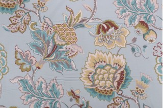 Covington Lourdes Printed Cotton Twill Drapery Fabric in Mineral 