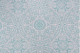 Richloom Tienchi Printed Cotton Drapery Fabric in Turquoise 