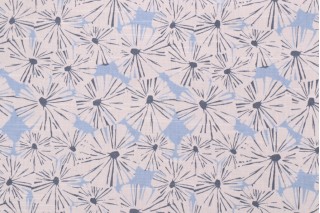Waverly Forget Me Not Printed Cotton Drapery Fabric in Sky 