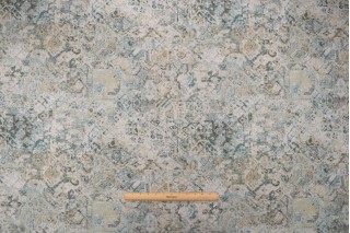 Microfibres Kilim Printed Drapery Fabric in Spruce 