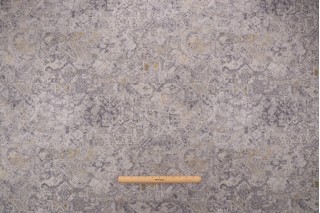 Microfibres Kilim Printed Drapery Fabric in Graphite 