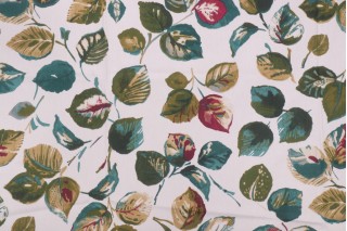 Stof France Hazel Printed Cotton Drapery Fabric in Bleu 