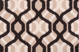 Kaufmann Candice Embroidered Drapery Fabric in Onyx 