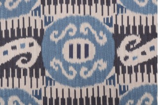 Kaufmann Byzantium Ikat Printed Cotton Drapery Fabric in Indigo 