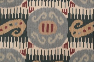 Kaufmann Byzantium Ikat Printed Cotton Drapery Fabric in Teal 