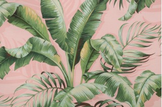 Tommy Bahama Palmiers Printed Polyester Outdoor Fabric in Blush 