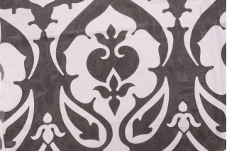 Damask Sheer Drapery Fabric in Snow