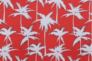 Terrasol Palmetto Printed Polyester Outdoor Fabric in Fire 